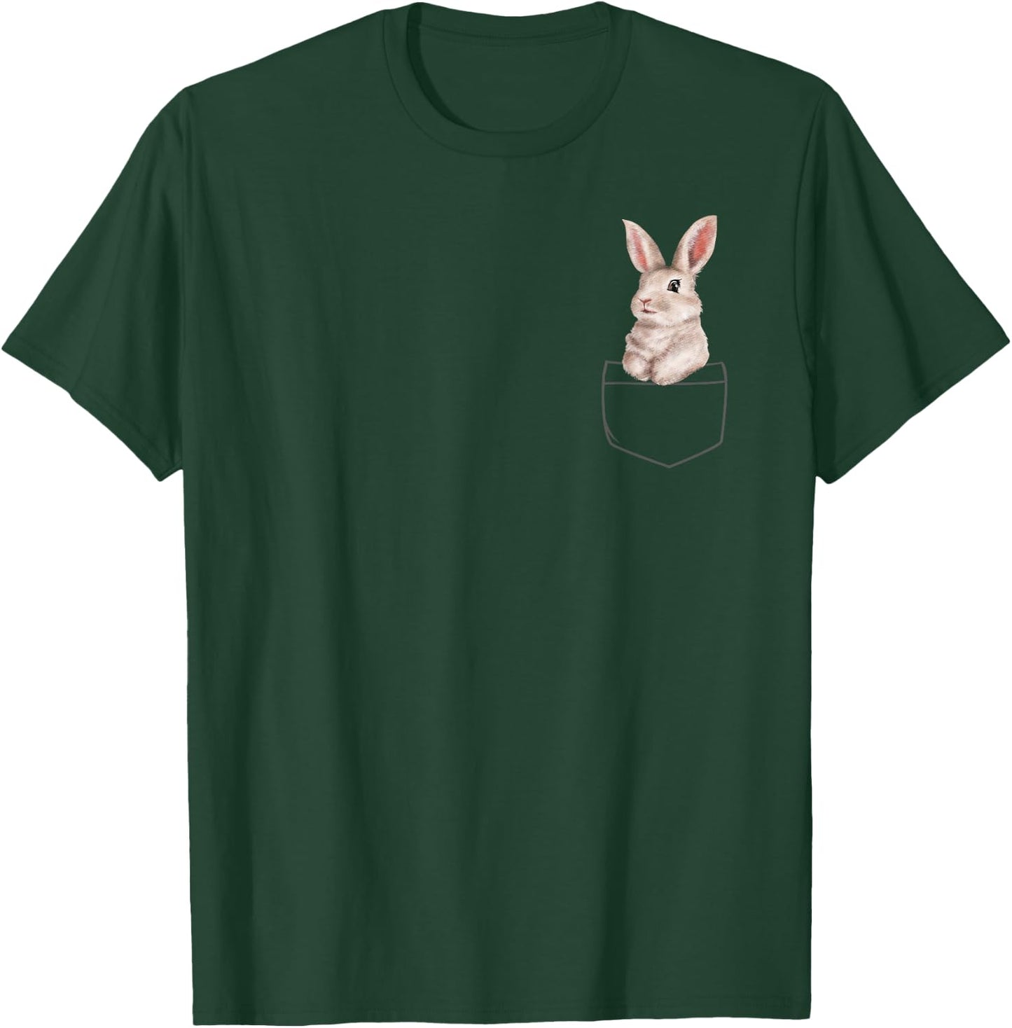 Bunny in a Pocket Watercolor Easter Bunny T-Shirt - T-Shirt | Forest