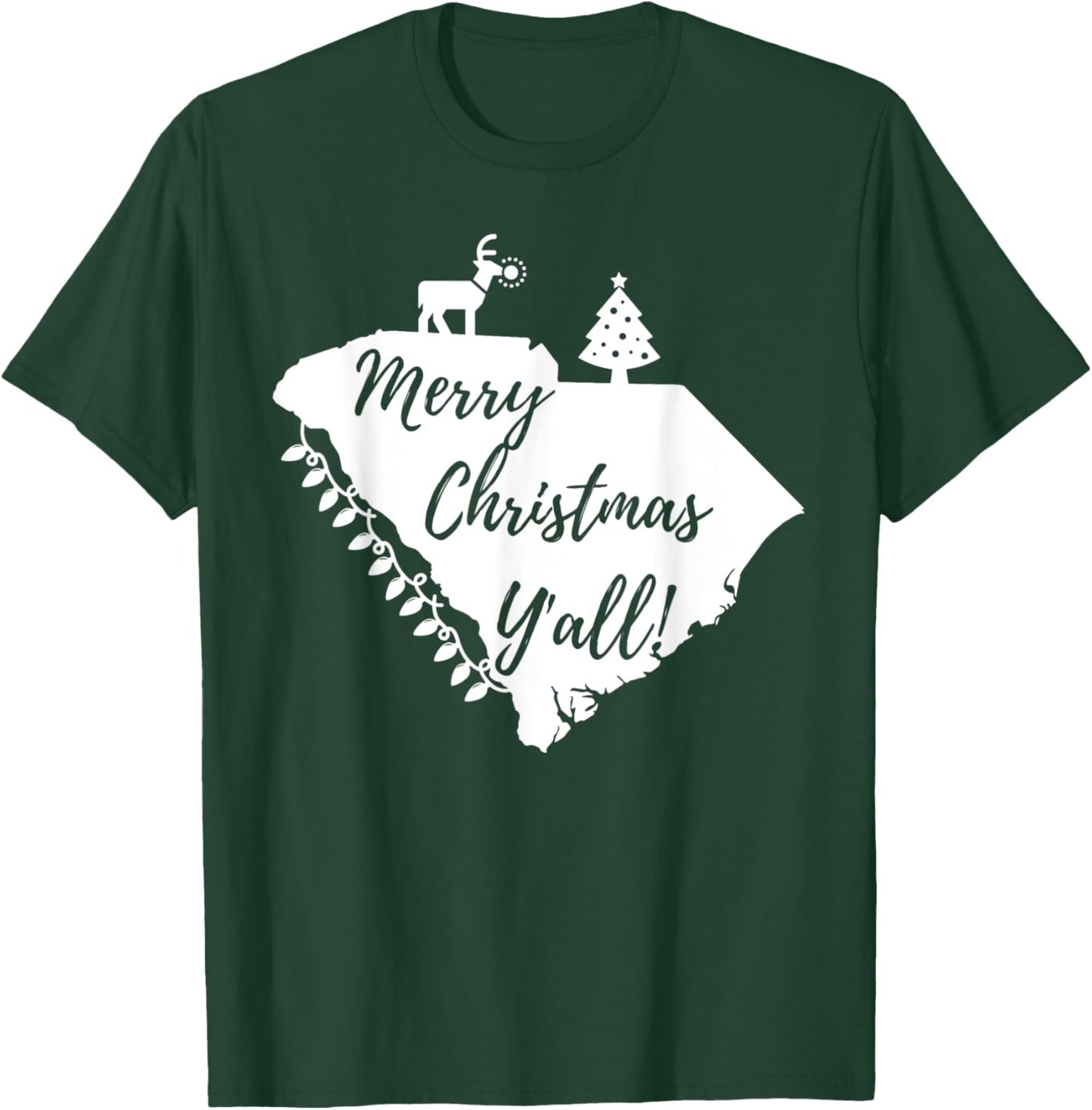 Merry Christmas Y'all! South Carolina T-Shirt - T-Shirt | Forest