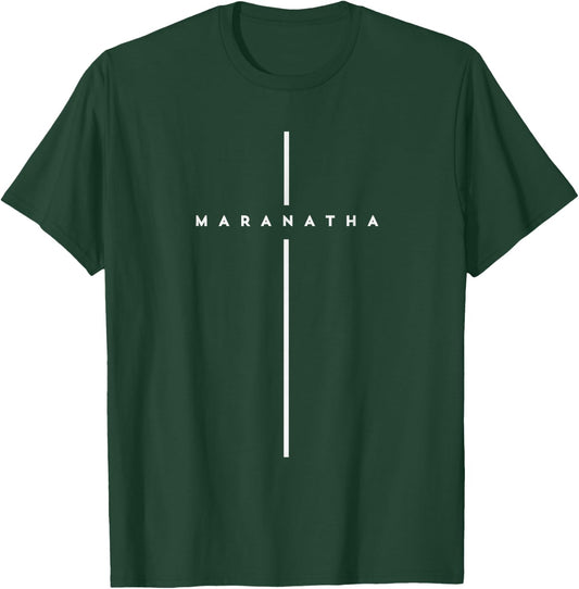 Maranatha Greek Quote Come Lord with Jesus Cross T-Shirt - T-Shirt | Forest