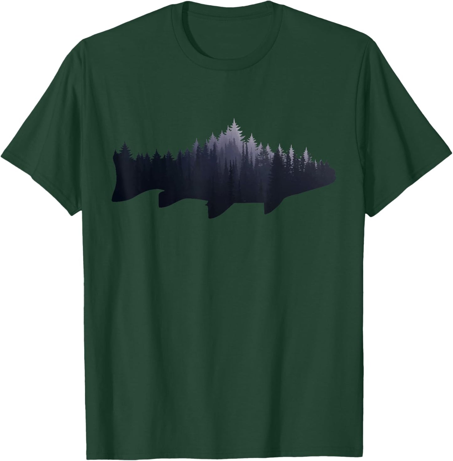 Trout - Fly Fishing Nature Outdoor Fisherman Gift T-Shirt - T-Shirt | Forest