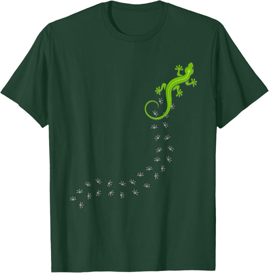 Funny Lizard Climbing Foot Tracks Reptile Lover T-Shirt - T-Shirt | Forest
