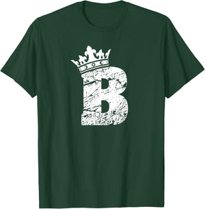 Alphabet T Shirt- Initial Letter B And King Queen Crown T-Shirt - T-Shirt | Forest