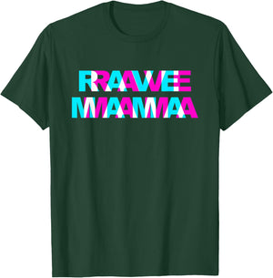 Rave Mama EDM Music Festival Mother Optical Illusion Trippy T-Shirt - T-Shirt | Forest