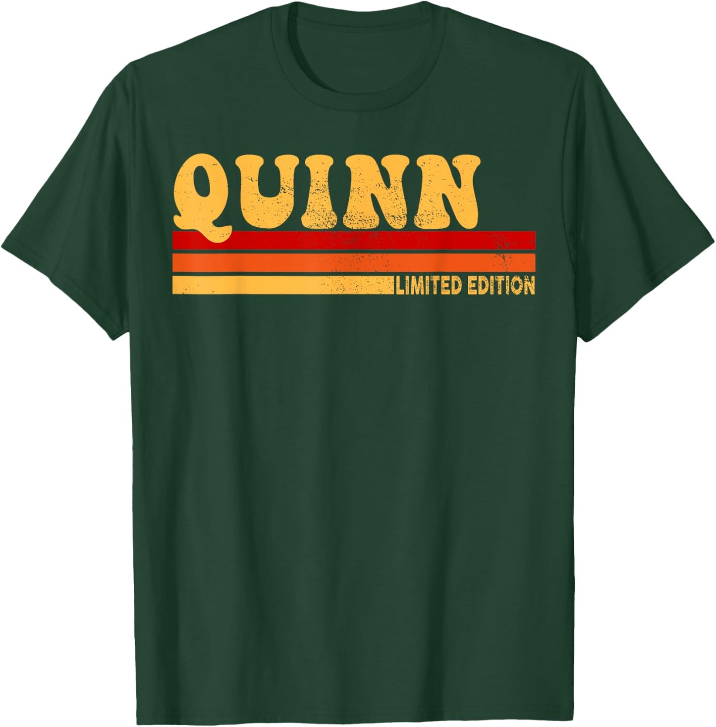LUXETHREADS Quinn Name Personalized Cute Idea Women Vintage Quinn , Small, Black T-Shirt - T-Shirt | Forest