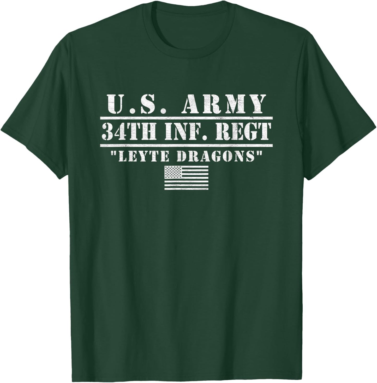 Us Army 34th Infantry Regiment 34th Inf Regt Leyte Dragons T-Shirt - T-Shirt | Forest
