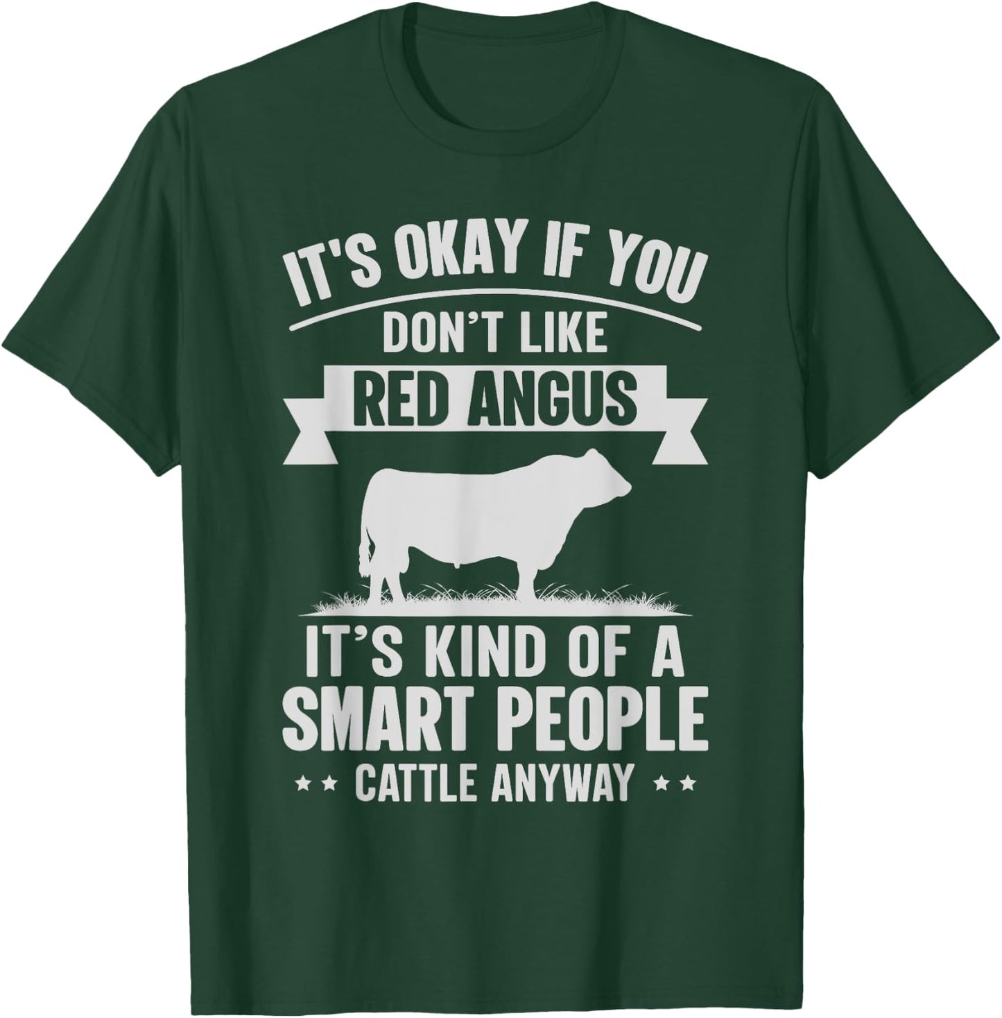Smart People Cattle Farmer - Cow Breed Red Angus T-Shirt - T-Shirt | Forest