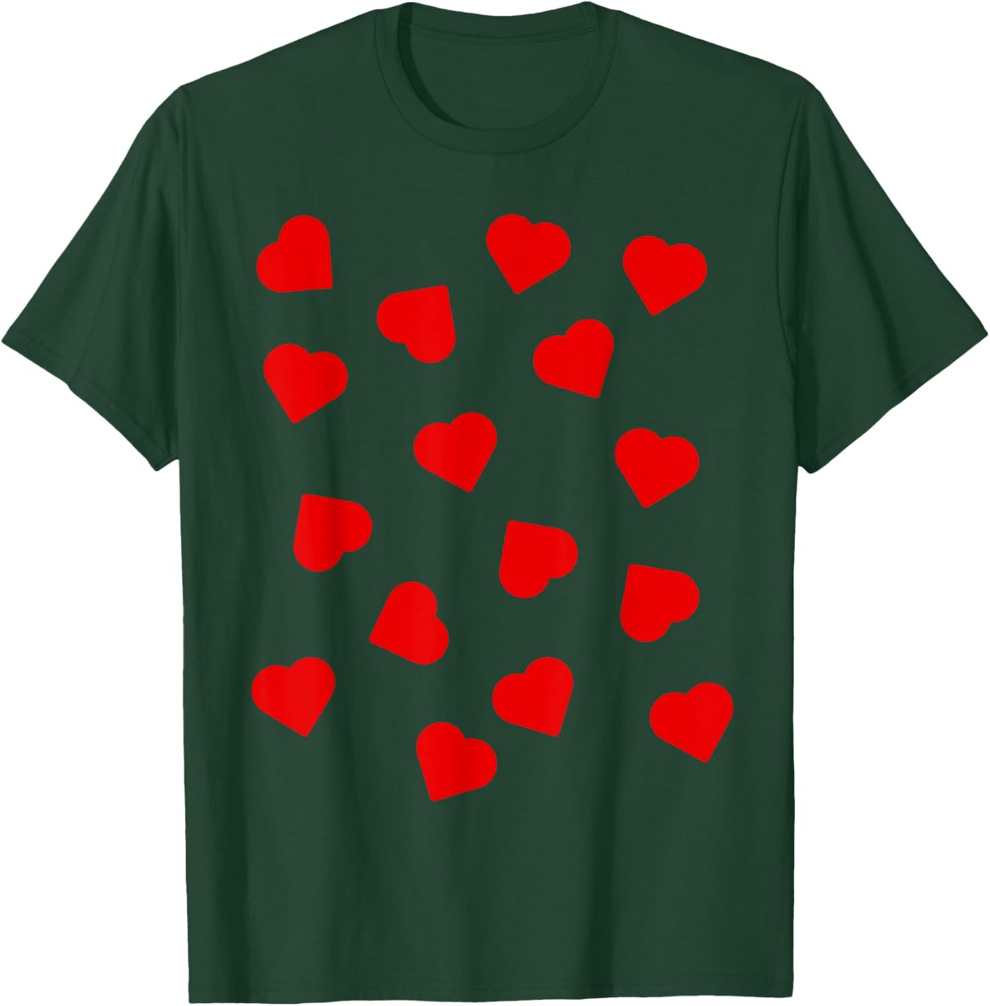 Red Love Hearts Pattern Cupid Halloween Dress Up Costume Fun , black T-Shirt - T-Shirt | Forest