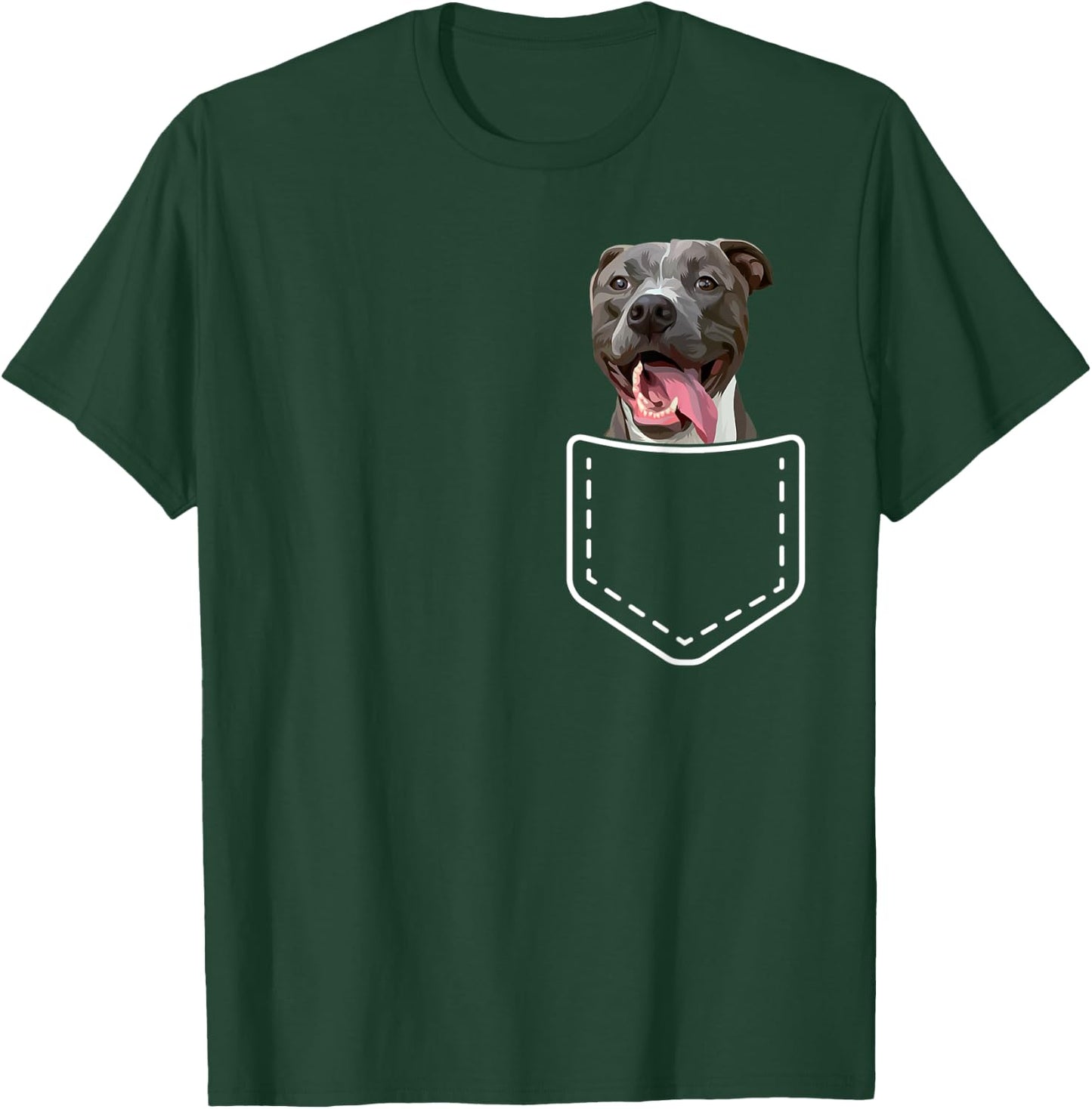 Funny Pitbull Inside Pocket Pittie Dog Lover Men Women Kids T-Shirt - T-Shirt | Forest