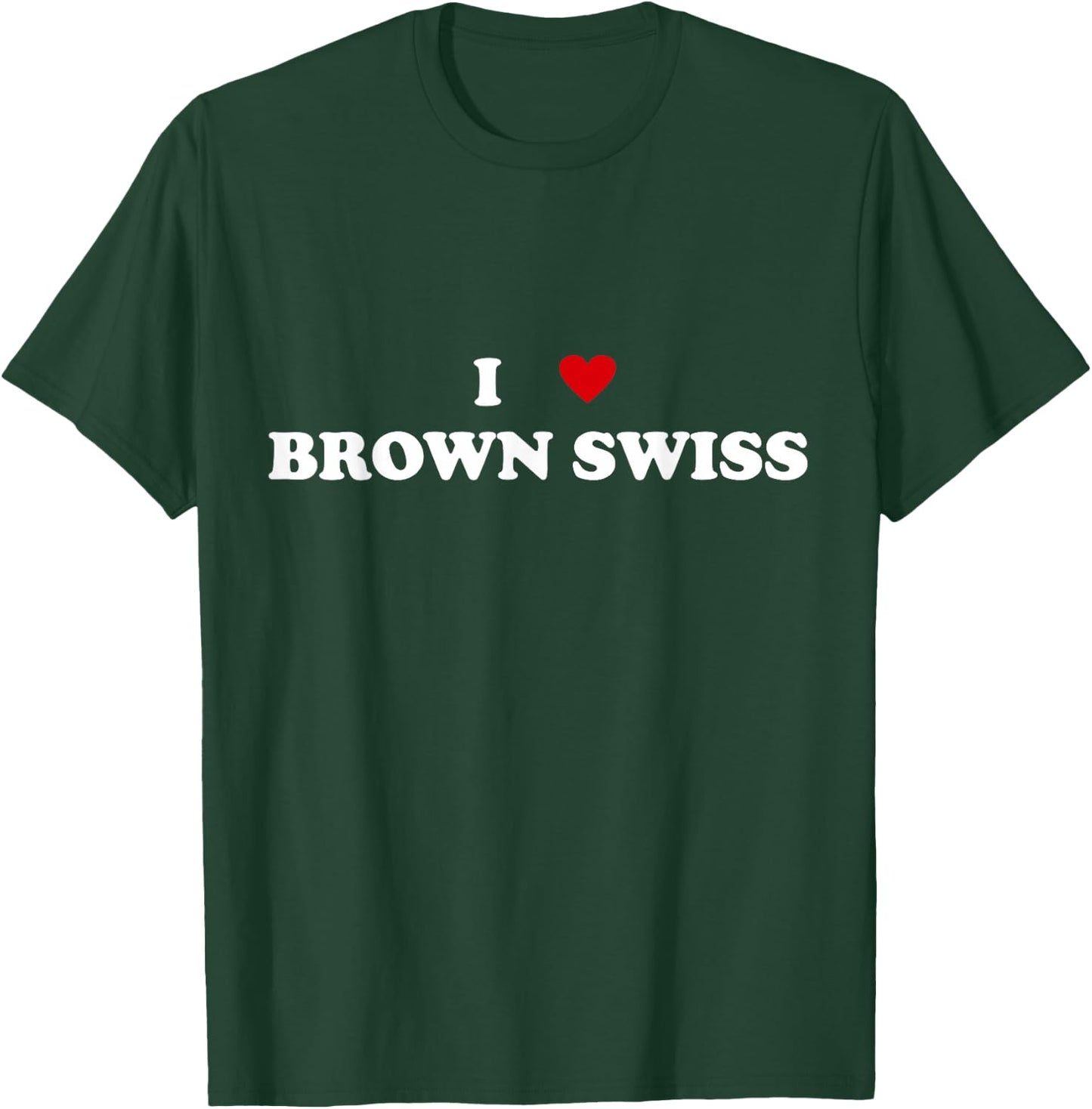 I Heart Breed Cattle Farmer - Cow I Love Brown Swiss T-Shirt - T-Shirt | Forest