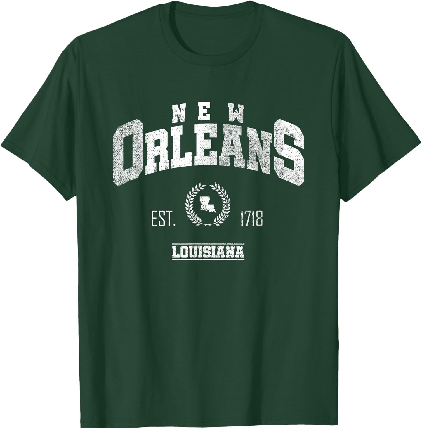 New Orleans LA | Louisiana | Vintage Throwback T-Shirt - T-Shirt | Forest