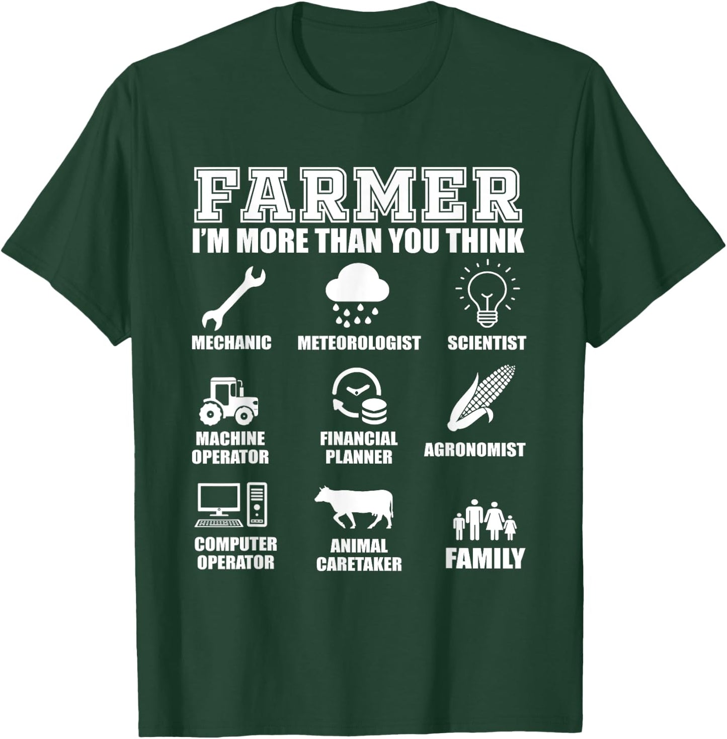 Great Farmer Gift Tractor Farm Cattle Arable Farming T-Shirt - T-Shirt | Forest