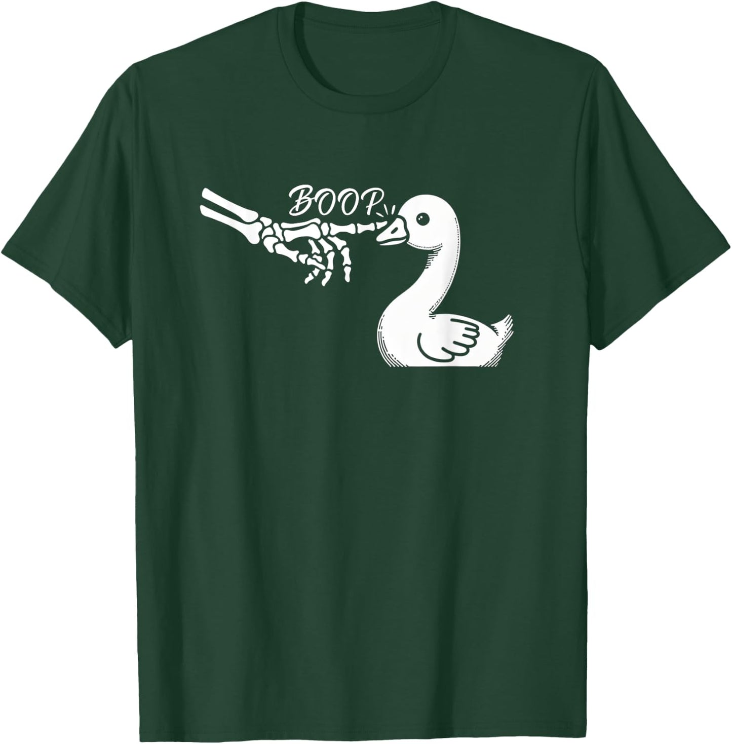 Goose Duck Skeleton Hand Boop Halloween Pet Women Girls Kids T-Shirt - T-Shirt | Forest