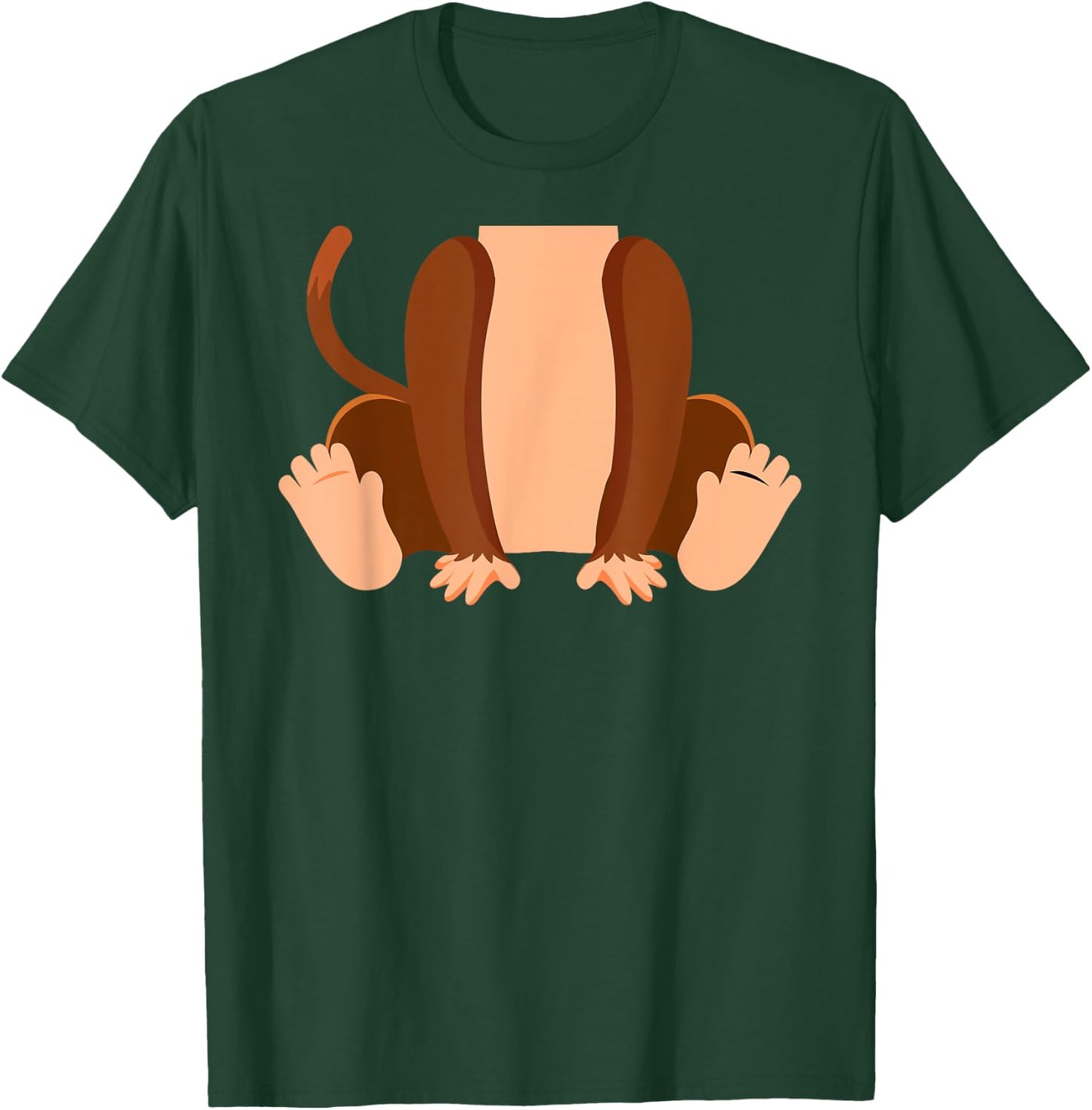 Monkey Lazy Halloween Easy Costume Funny Halloween Party T-Shirt - T-Shirt | Forest
