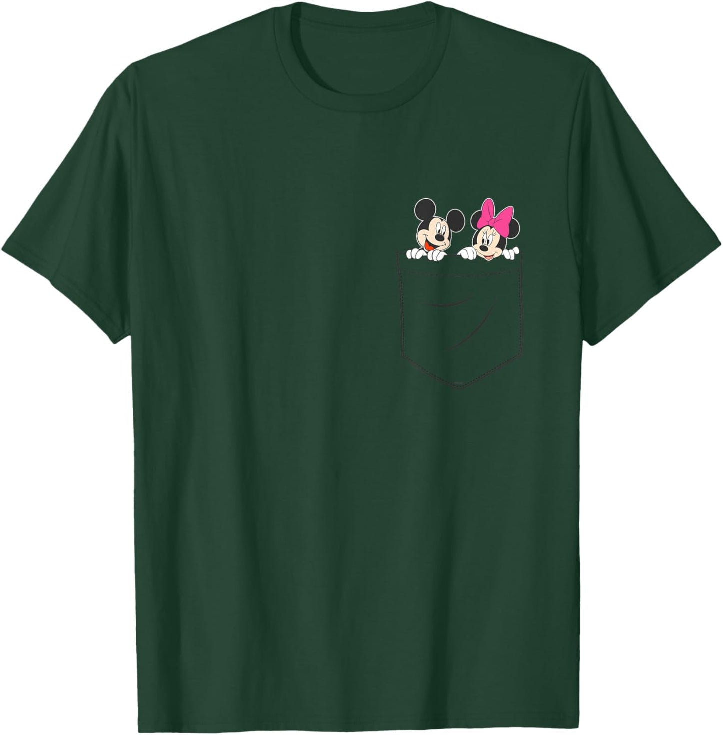 Disney Mickey & Minnie Mouse Small Pocket Couple , black, s T-Shirt - T-Shirt | Forest