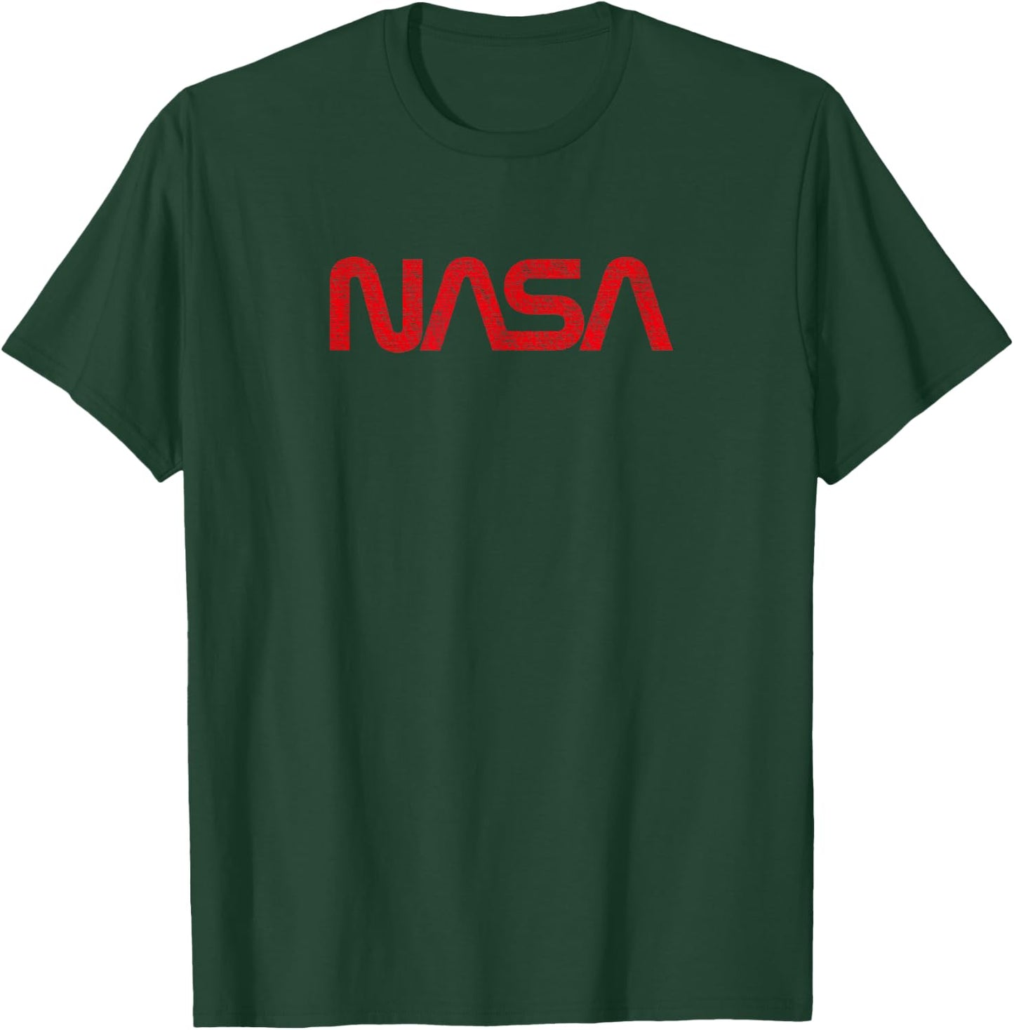 NASA Space Shirt - Distressed Red Worm Logo Design T-Shirt - T-Shirt | Forest