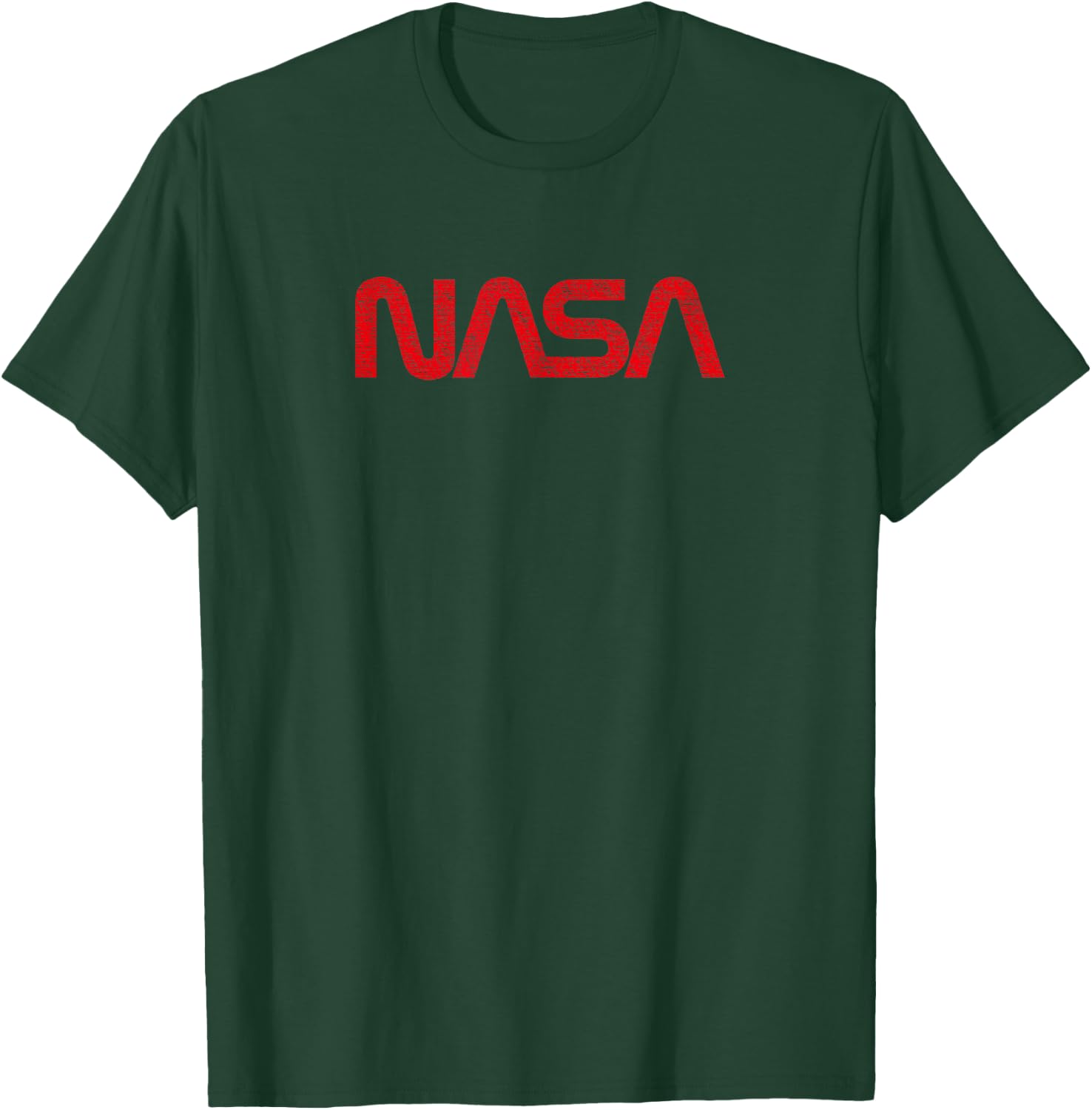NASA Space Shirt - Distressed Red Worm Logo Design T-Shirt - T-Shirt | Forest