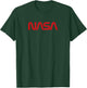 NASA Space Shirt - Distressed Red Worm Logo Design T-Shirt - T-Shirt | Forest