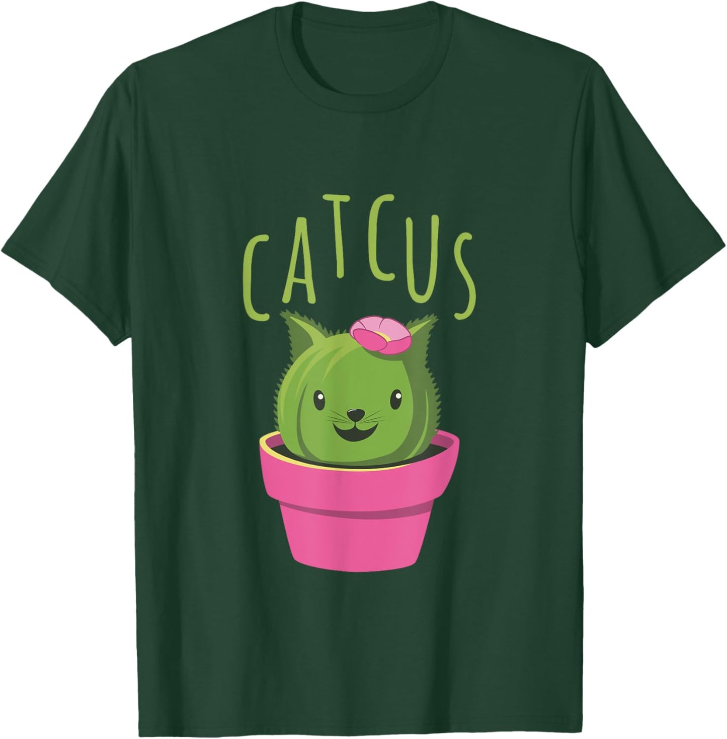 Cute Catcus Cat And Cactus Women Kids T-Shirt - T-Shirt | Forest