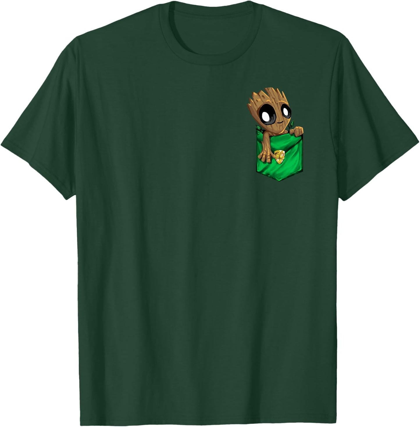 Marvel Comic Groot graphic on left chest pocket T-Shirt - T-Shirt | Forest