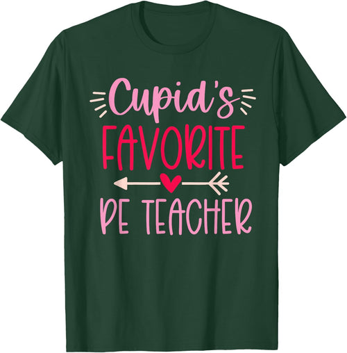 Cute Cupid's Favorite PE Teacher Valentine's Day Design
