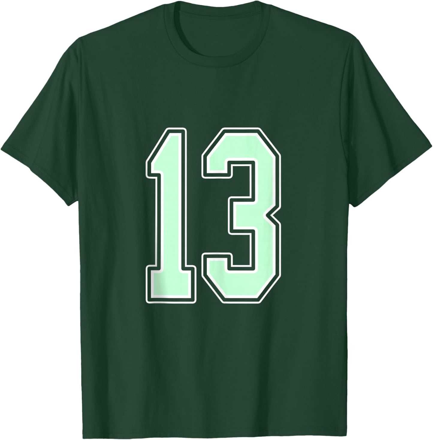 Cute Mint Green Number 13 Jersey Player Uniform #13 Fan T-Shirt - T-Shirt | Forest