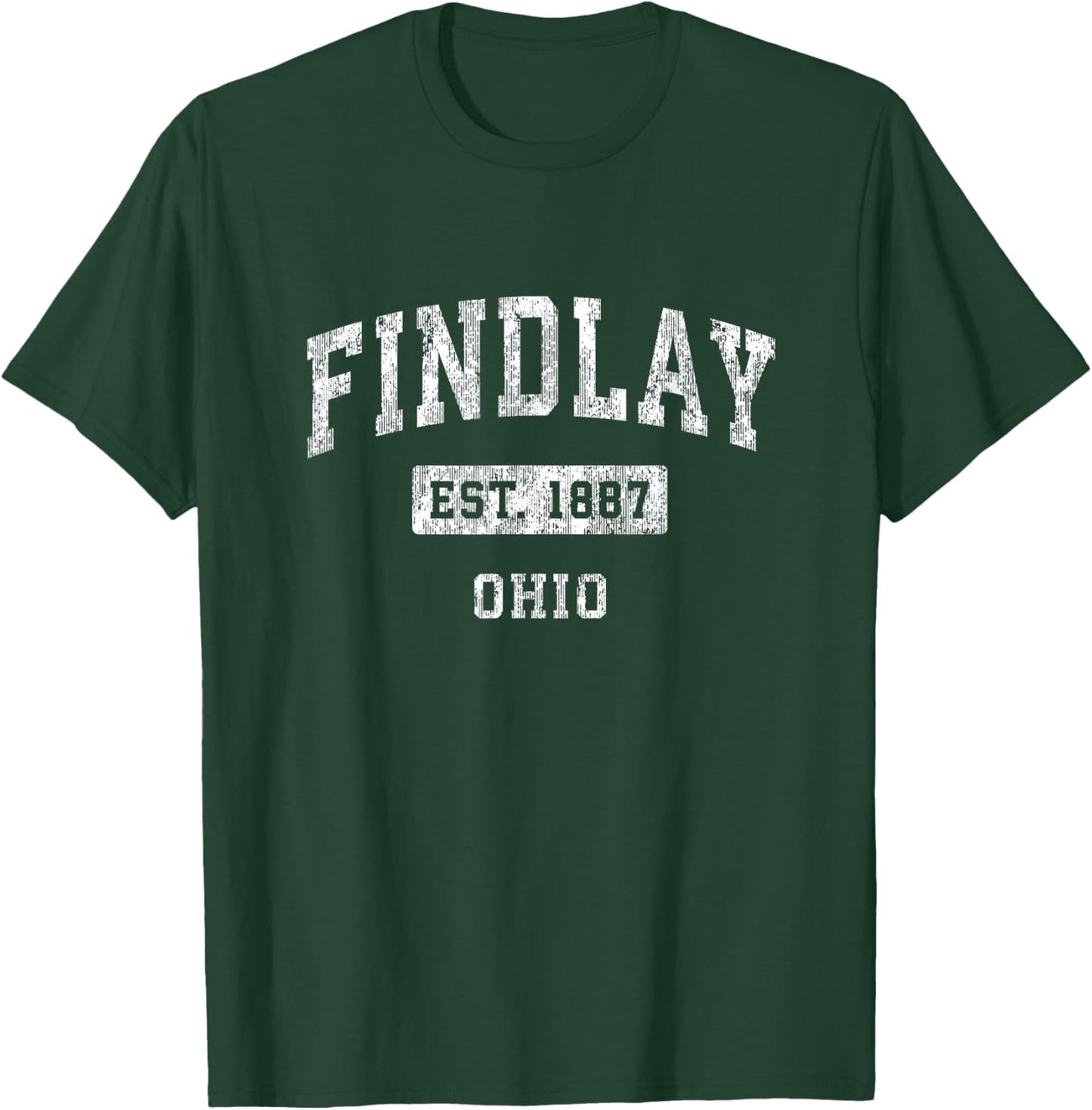 Findlay Ohio, OH, Vintage-Stil, etabliertes Sportdesign T-Shirt - T-Shirt | Forest