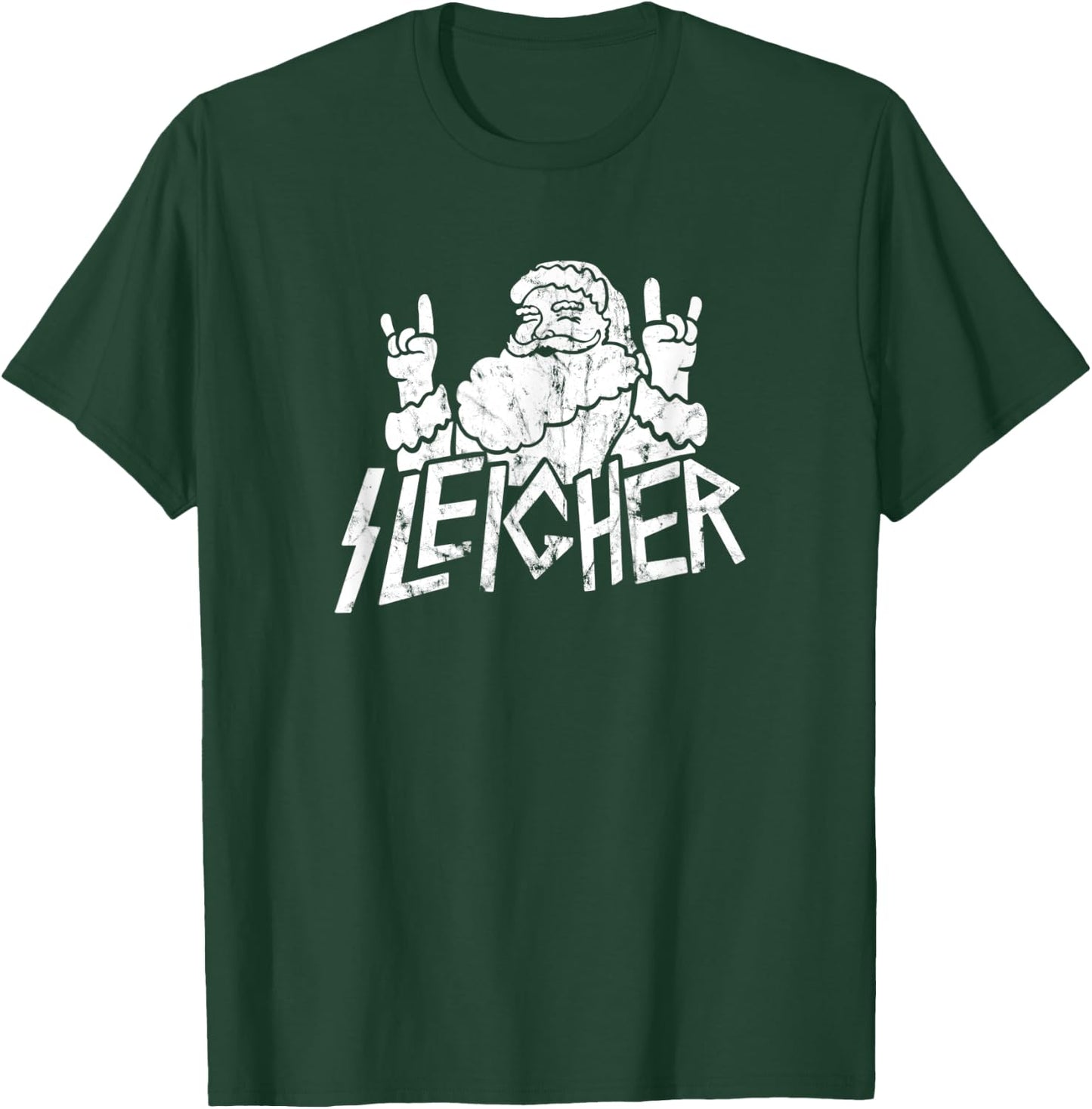 Santa Sleigher Funny Christmas for Metalheads Vintage T-Shirt - T-Shirt | Forest
