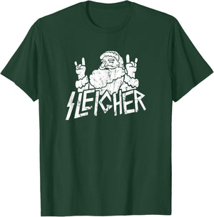 Santa Sleigher Funny Christmas for Metalheads Vintage T-Shirt - T-Shirt | Forest