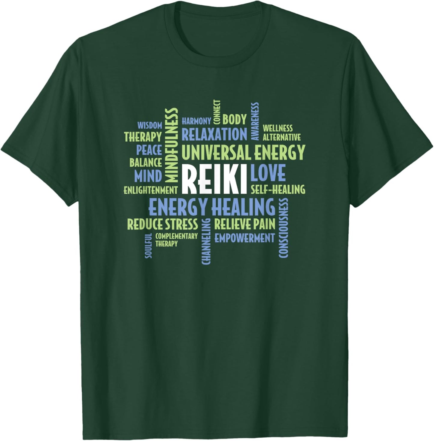 Reiki Word Cloud - Reiki Quotes for Reiki Practitioners T-Shirt - T-Shirt | Forest