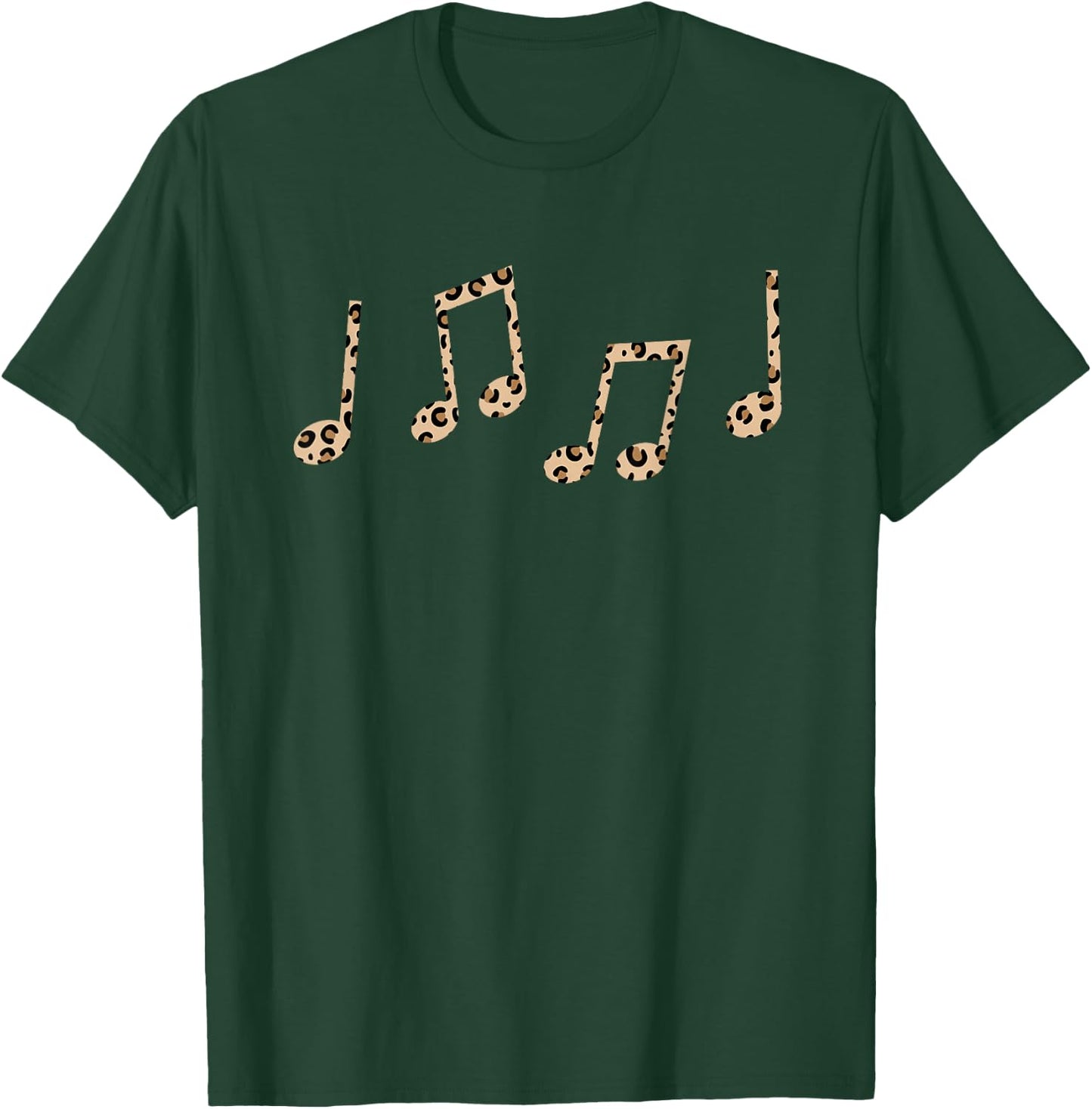 Music Leopard Print Music Note Musician Girls Music Teacher T-Shirt - T-Shirt | Forest