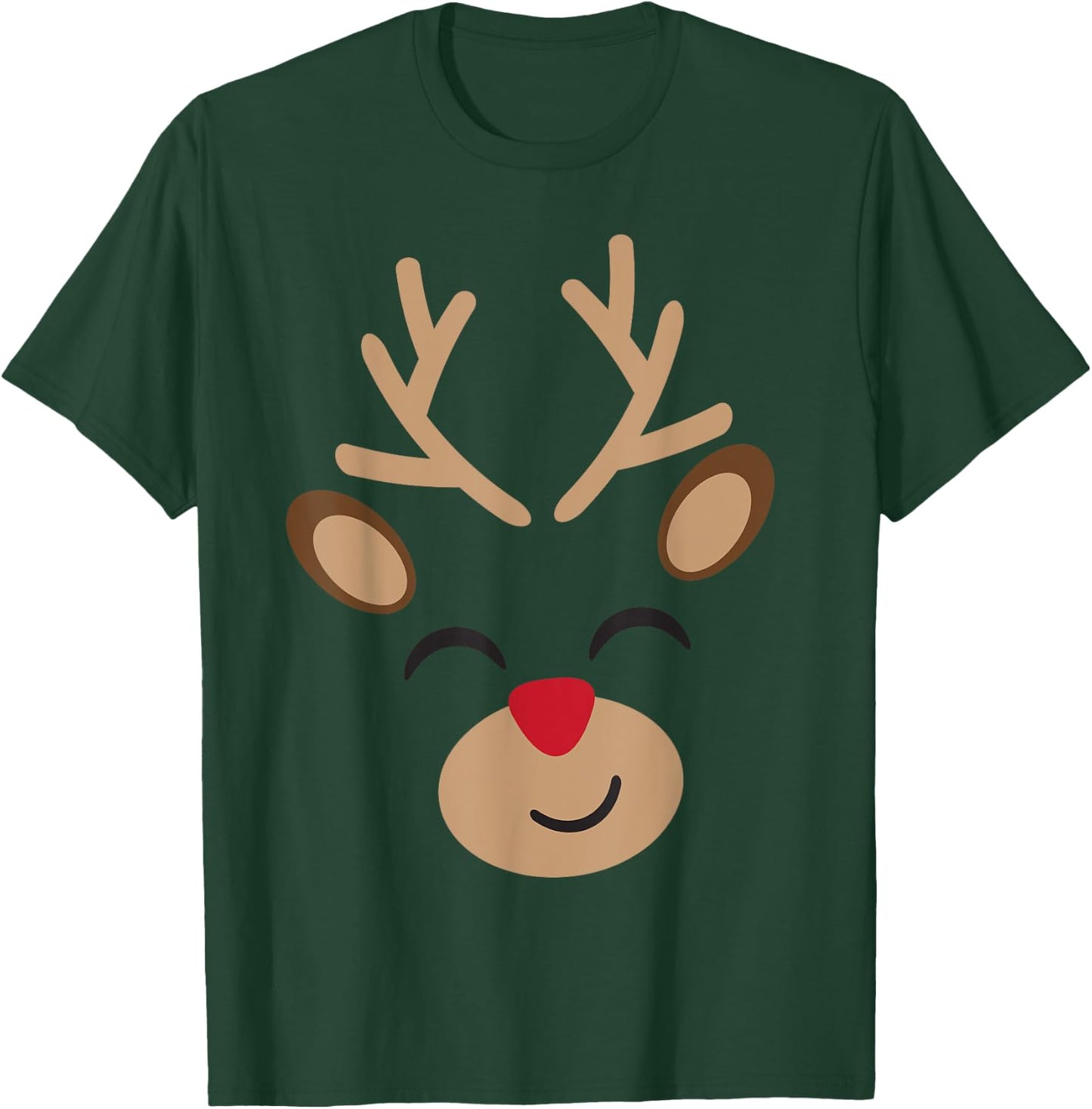 Adorable Reindeer Holiday Graphic - Festive Christmas Design T-Shirt - T-Shirt | Forest