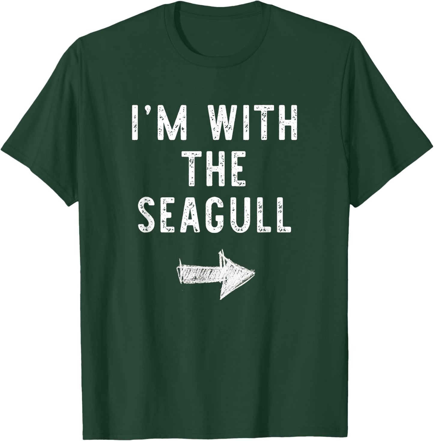 I'm With The Seagull Costume Halloween Matching Couple T-Shirt - T-Shirt | Forest