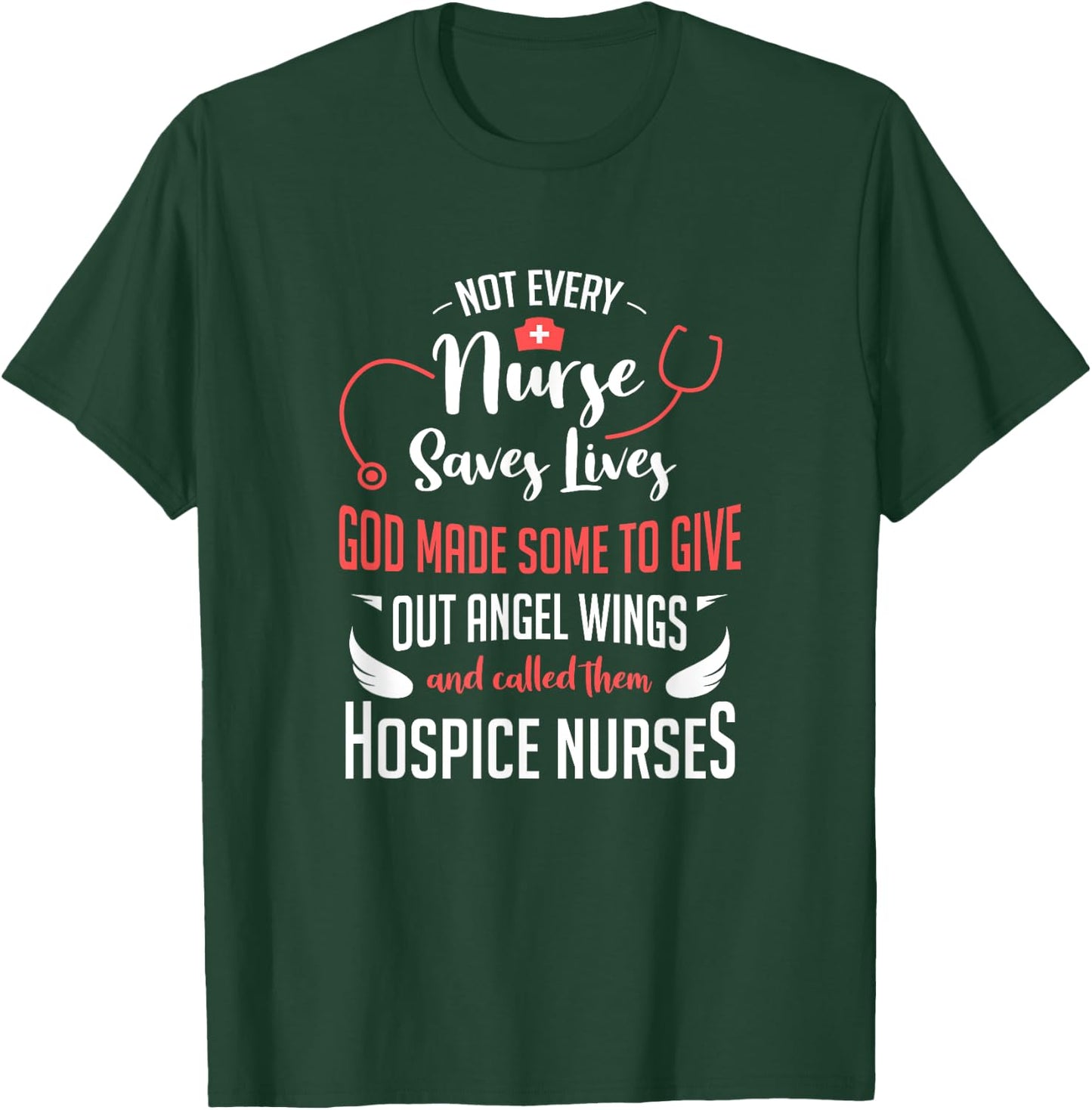 Hospice Nurse Shirt Women Stethoscope Palliative Care T-Shirt - T-Shirt | Forest