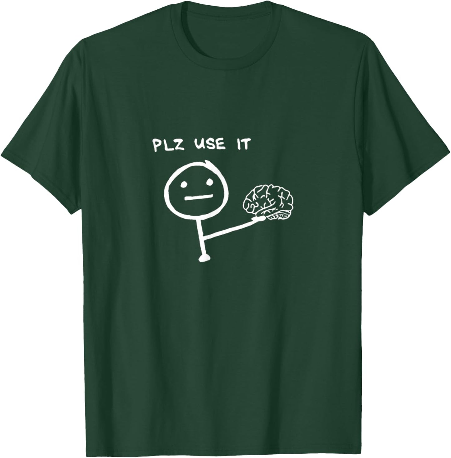 Klamottn Erwachsene Schwarz Cartoon Minimalist PLZ USE IT S T-Shirt - T-Shirt | Forest