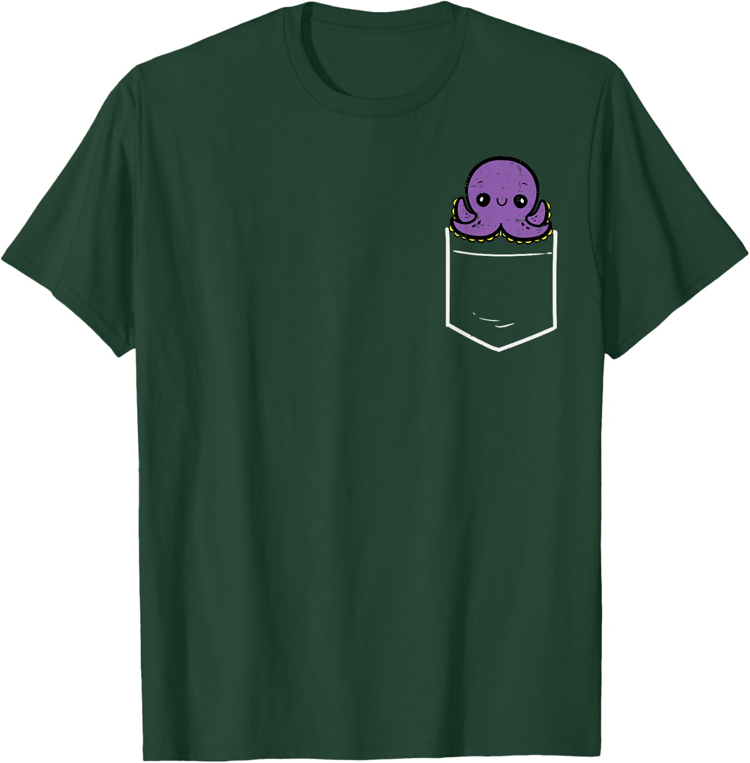 Coconut Octopus Pocket Cephalopod Women Men Boys Girls Kids T-Shirt - T-Shirt | Forest