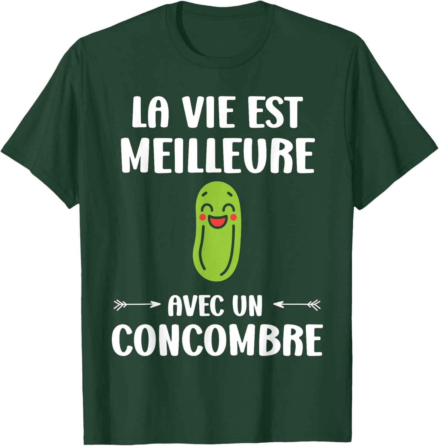 Humor Vegetable Life is Better with a Cucumber , Black, S T-Shirt - T-Shirt | Forest