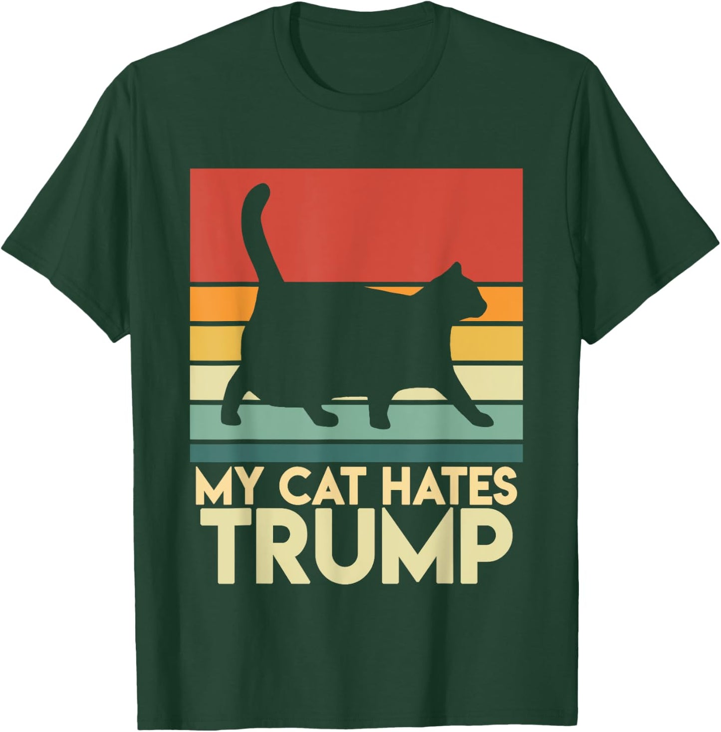 My Cat Hates Trump Funny Chonk Cat Trump Mug Shot Men Women T-Shirt - T-Shirt | Forest