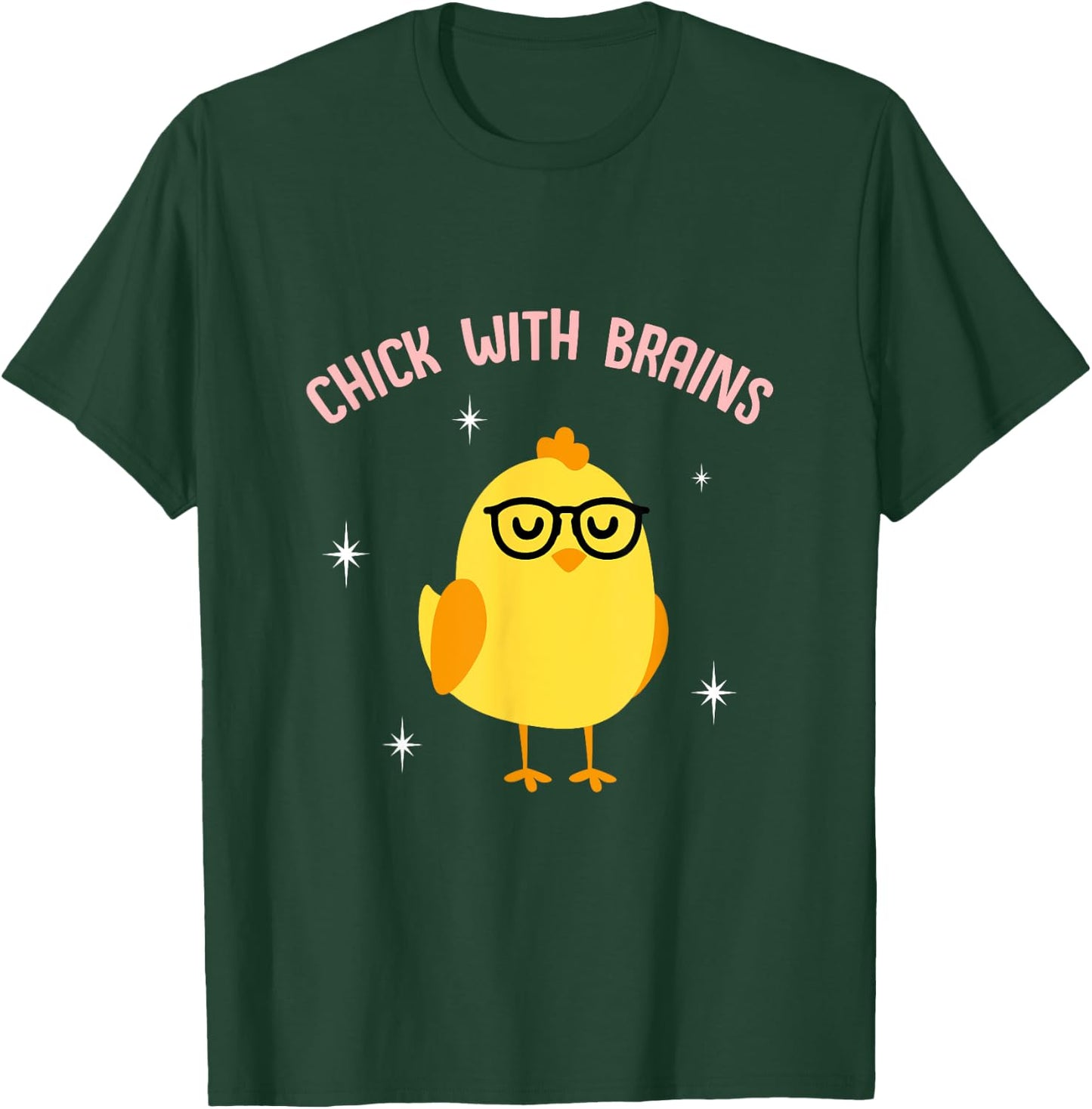 CUTE CHICK WITH BRAINS for Ladies Girl T-Shirt - T-Shirt | Forest