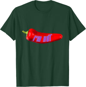 Funny I'm Hot Red Chilli Pepper For Mom Dad , Black, S T-Shirt - T-Shirt | Forest