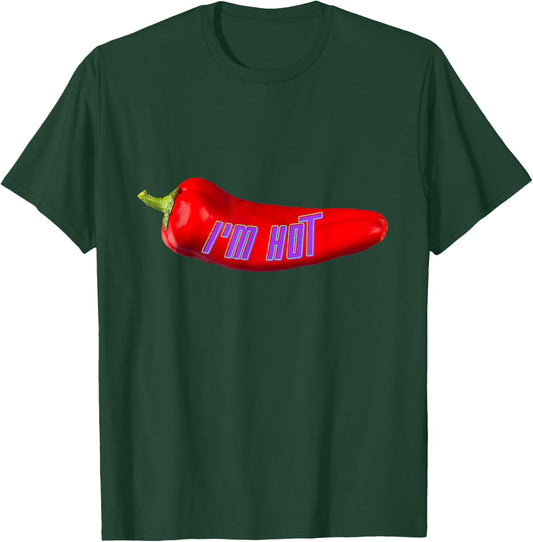 Funny I'm Hot Red Chilli Pepper For Mom Dad , Black, S T-Shirt - T-Shirt | Forest