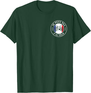 Je Peux pas j'ai Vélo Bike Cycling France Humour , Black, S T-Shirt - T-Shirt | Forest