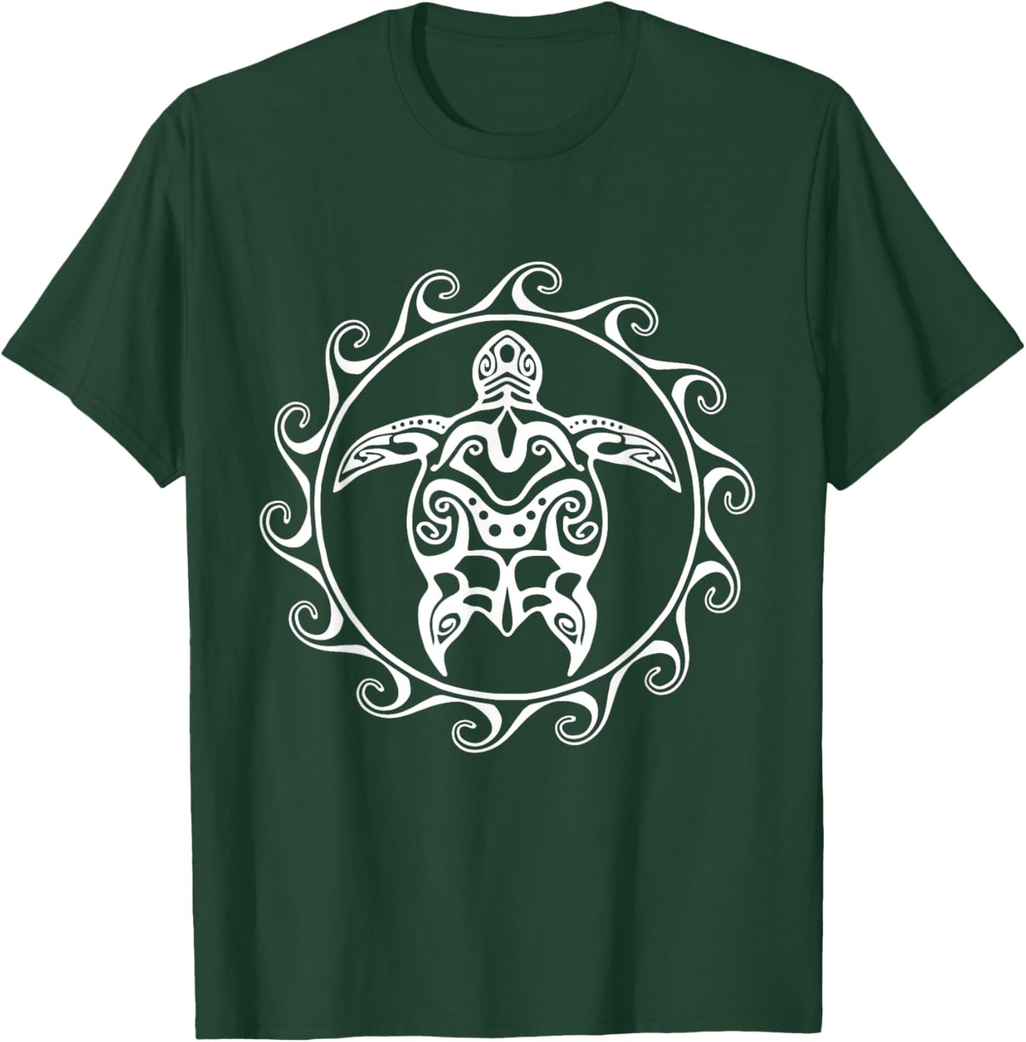 Tribal Polynesian Maori Sun Sea Turtle Island T-Shirt - T-Shirt | Forest