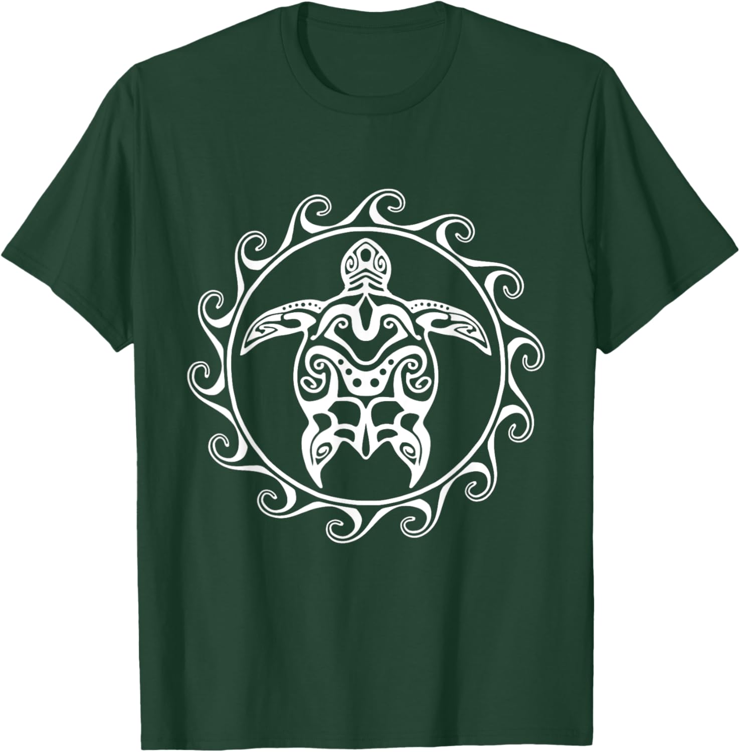 Tribal Polynesian Maori Sun Sea Turtle Island T-Shirt - T-Shirt | Forest
