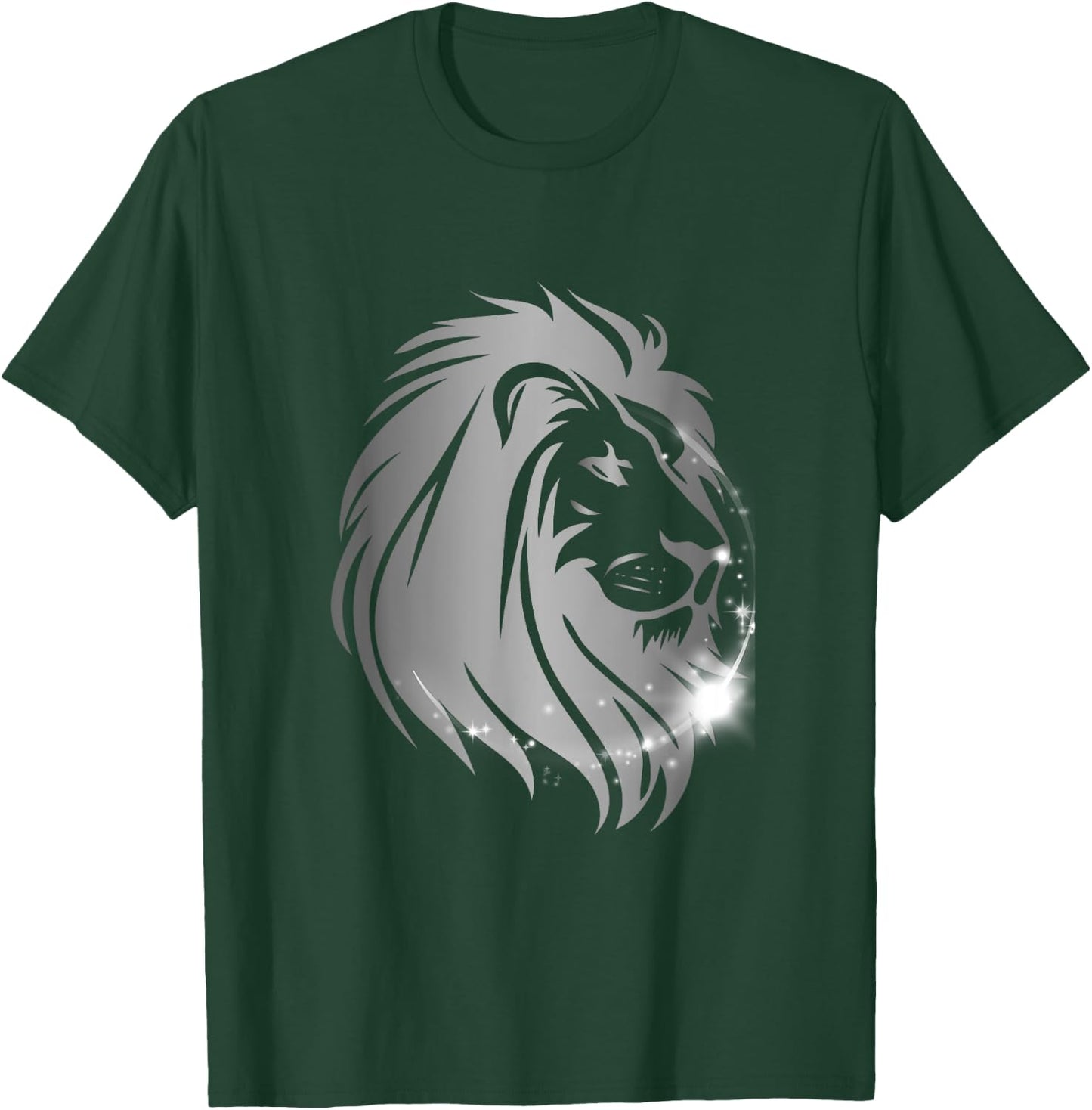 Silver Mane Lion Head T-Shirt - T-Shirt | Forest