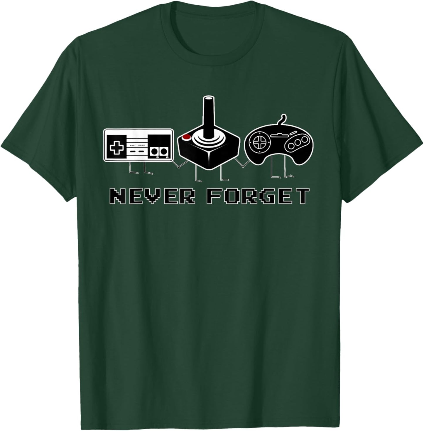 Never Forget Retro Video Games Funny Gamer Gift T-Shirt - T-Shirt | Forest
