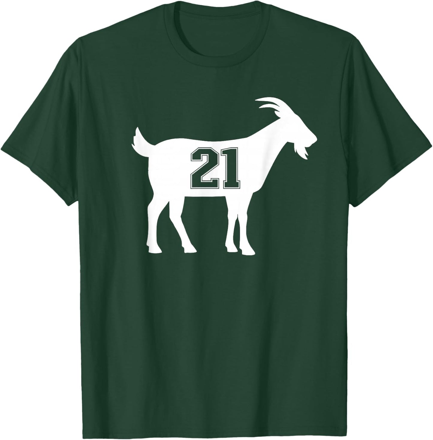Goat 21 G.O.A.T. Number Twenty One Goat T-Shirt - T-Shirt | Forest