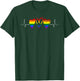 Triple Rainbow Hearts Heartbeat LGBTQ+ Pride T-Shirt - T-Shirt | Forest