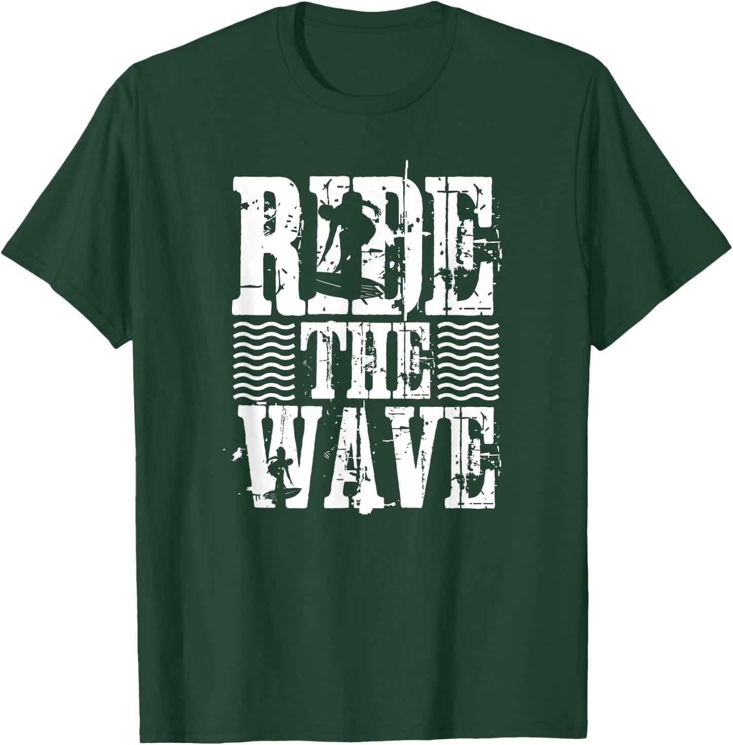 Ride The Wave - Funny Surfer T-Shirt - T-Shirt | Forest