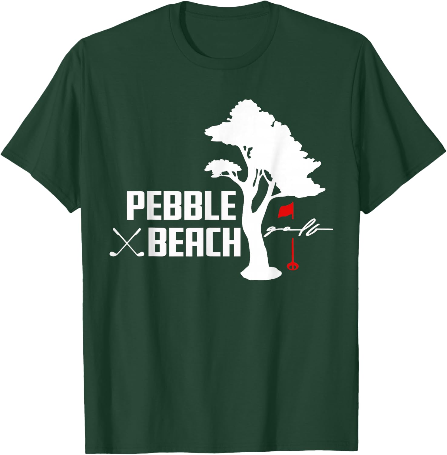 Pebble Beach Golf | Cypress Tree T-Shirt - T-Shirt | Forest