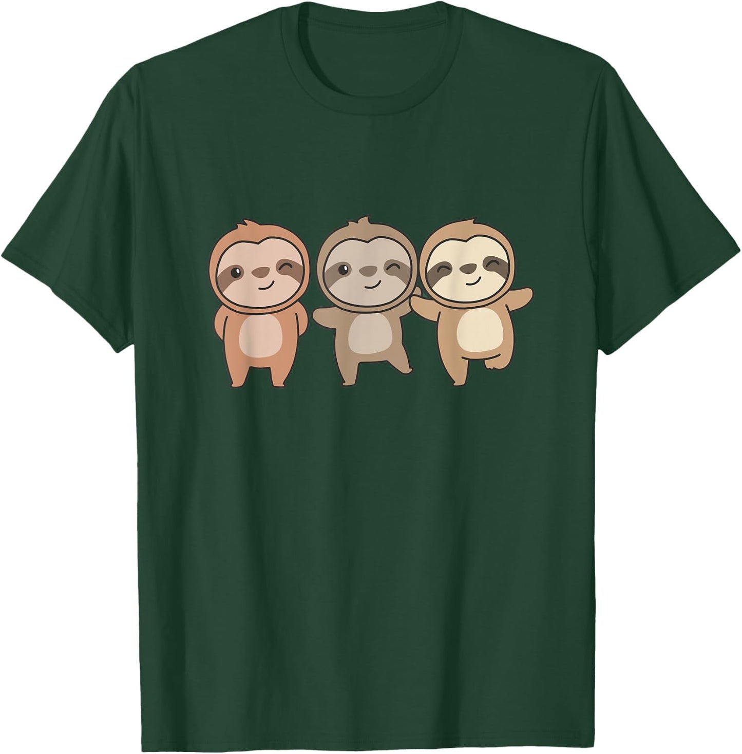 Sloth Cute Animals For Kids Manga Sloths T-Shirt - T-Shirt | Forest